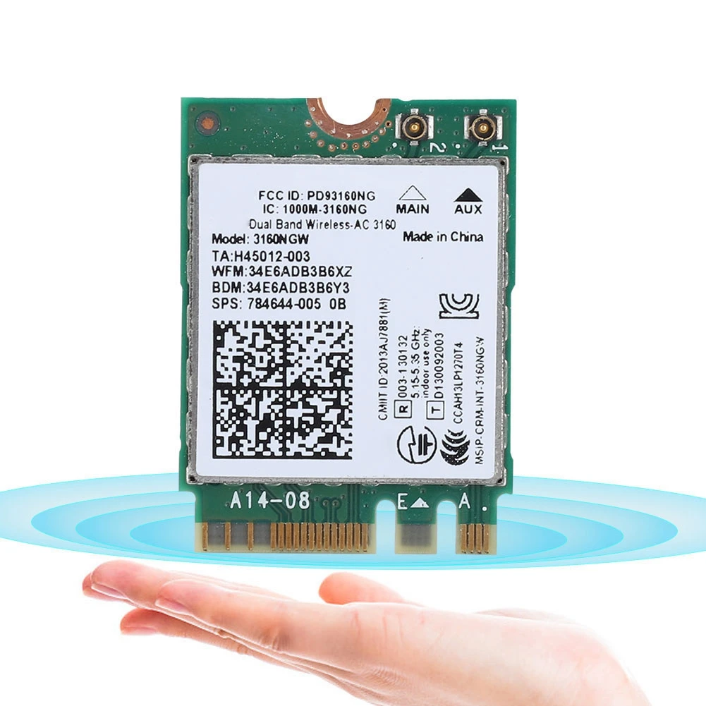 Горячее предложение для Intel 3160AC NGW беспроводной Wi Fi карты 433 Мбит/с Bluetooth 4,0 Dual Band сетевой