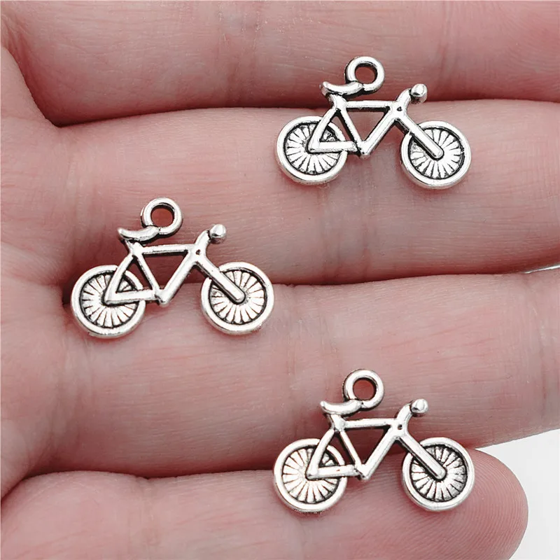 

8pcs 20*15mm Punk Style Sports Antique Silver Plated Bicycle Bike Charms Pendants for Necklace Bracelet DIY Jewelry Charms
