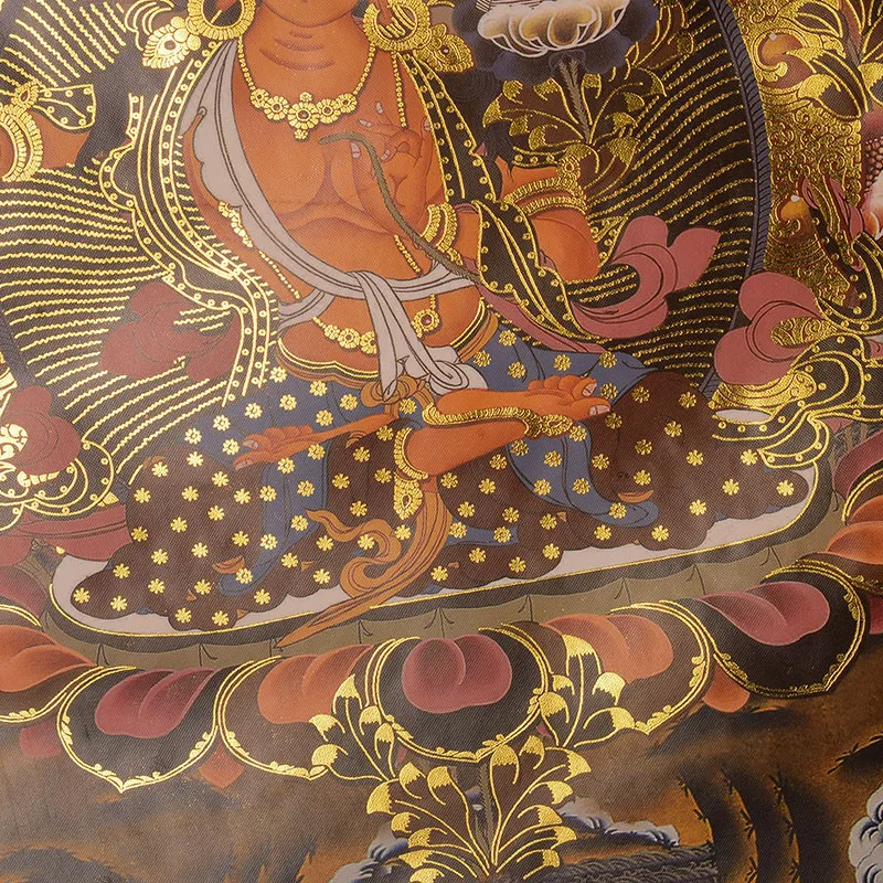 Тибетский тангка Картины Тибетский Буддизм Позолоченные свинка манджушри, Будда статуя висячие украшения танка