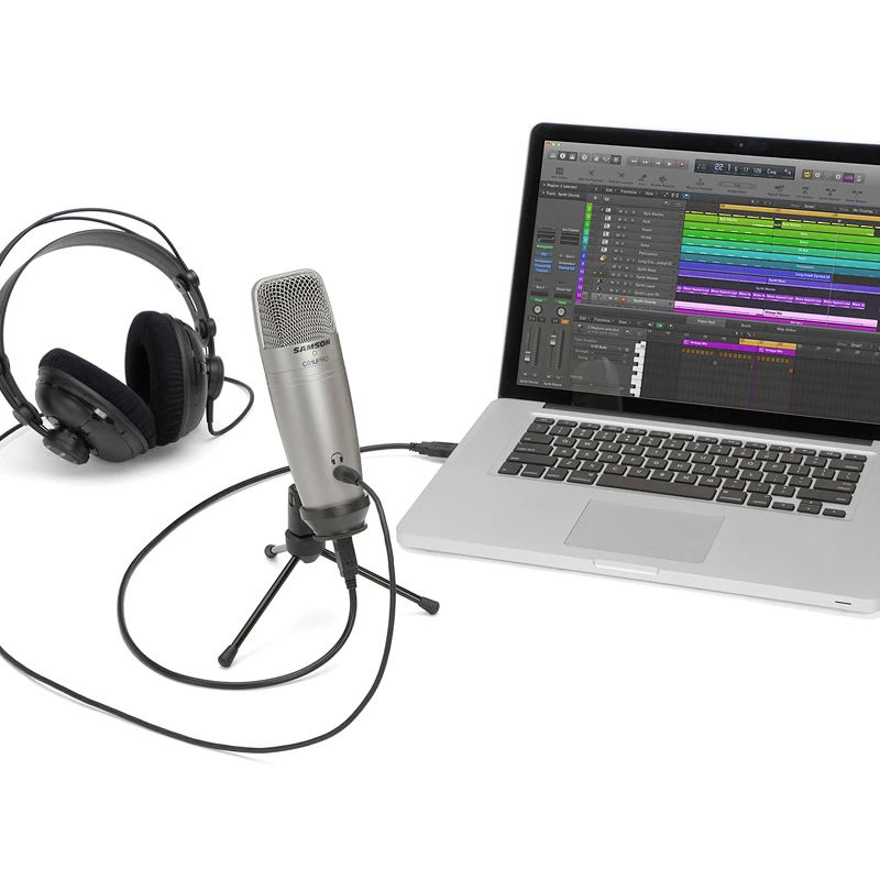 

Samson C01U Pro USB Studio Condenser Microphone with Real-time monitoring large diaphragm condenser microphone for karaoke