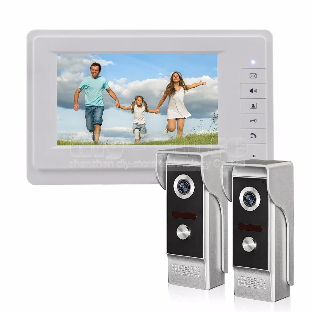 DIYSECUR 7 inch TFT Color LCD Display Video Door Phone Video Intercom Doorbell 700TVLine HD IR Night Vision Camera 2V1