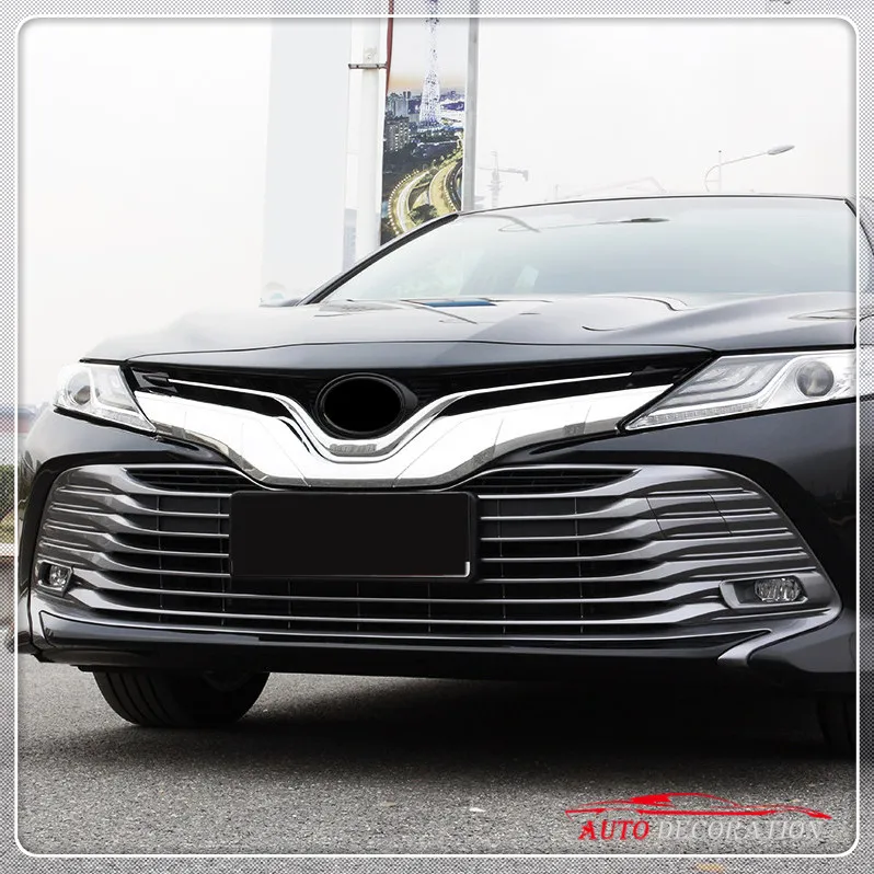 

For Regular Version! For TOYOTA Camry 2018 Accessories Exterior ABS Center Grille Grill Protector Trim Decoration Frame Cover 1*