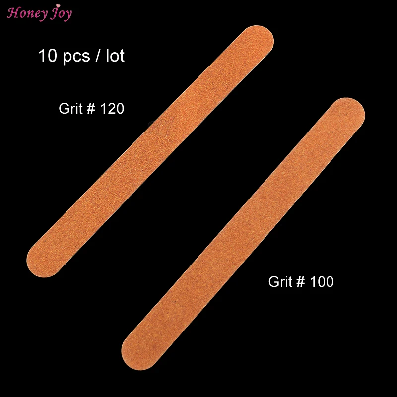 

10pcs/lot Well Fit Nails Edge Wooden Nail Files 0.15mm Thin Manicure Natural Nails File Double Sided Coarseness Grit 100/120
