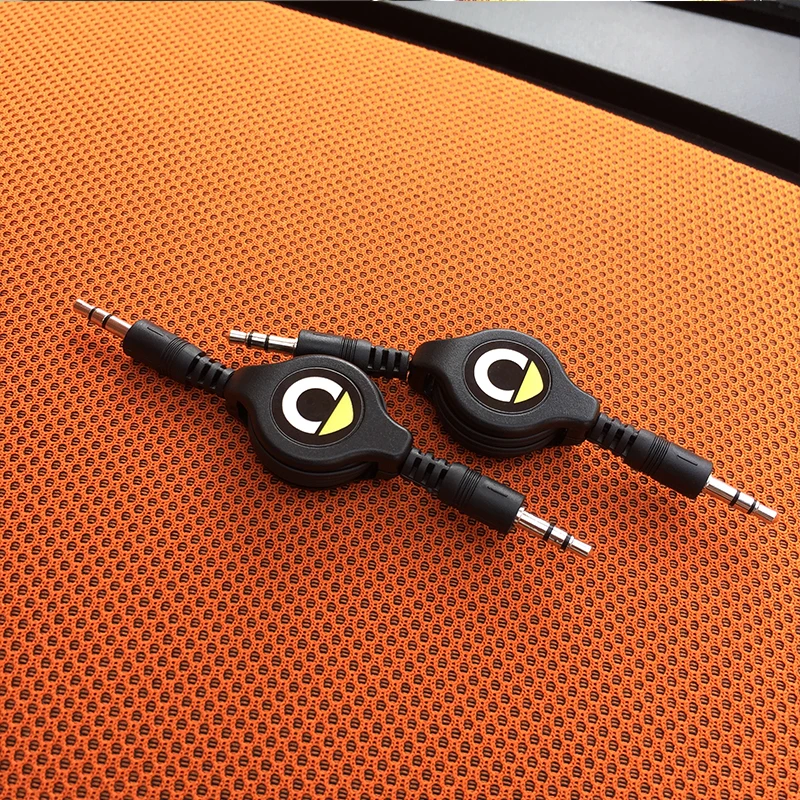Умный логотип 3,5 мм штекер аудиосигнала кабель Выдвижная Автомобильная Aux кабель с покрытием вспомогательный кабель Выдвижной тросик