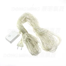 FedEx светодиодный декоративная светящаяся гирлянда 220 В power EU Plug 20 комплектов 192 светодиодный Сказочный Рождественский чистый свет 3 м x 2 м 8 дисплеев