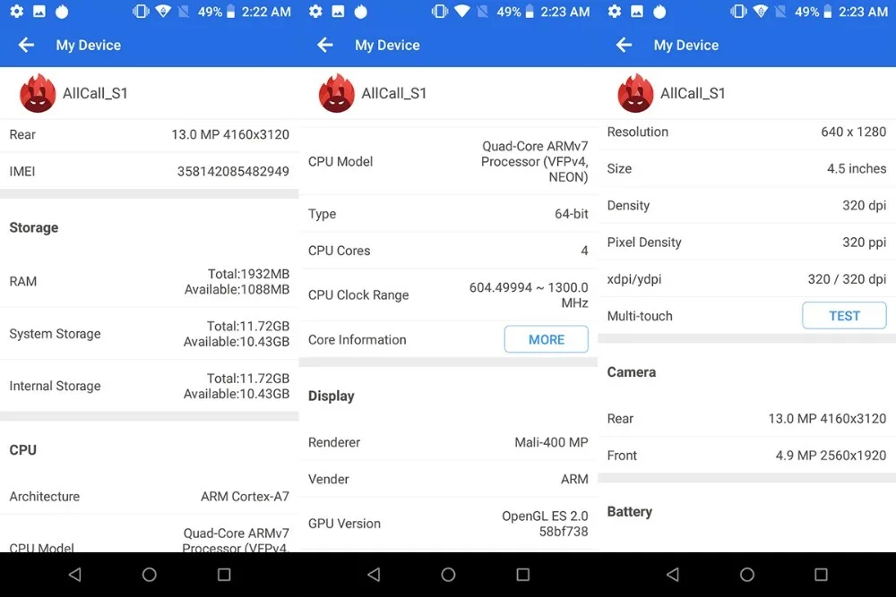 Allcall S1 5," 18:9 5000 мАч аккумулятор Android 8,1 Mtk6580a четырехъядерный 2 Гб ОЗУ 16 Гб ПЗУ 8МП+ 2МП камеры смартфон