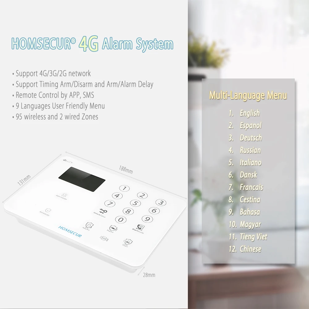 Homsecur беспроводный 4G/3G/GSM LCD SMS автоматическая система охранной сигнализации +
