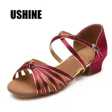 Танго атласной Туфли для латинских танцев для девочек женщина Zapatos Salsa Mujer Zapatos De Baile Latino Mujer 203