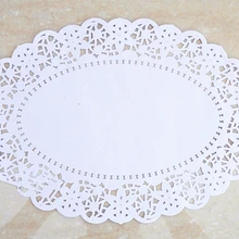 7,5*10,5 дюймов овальные Эллипсы белые кружевные бумажные салфетки декоративные коврики колодки для торта печенье