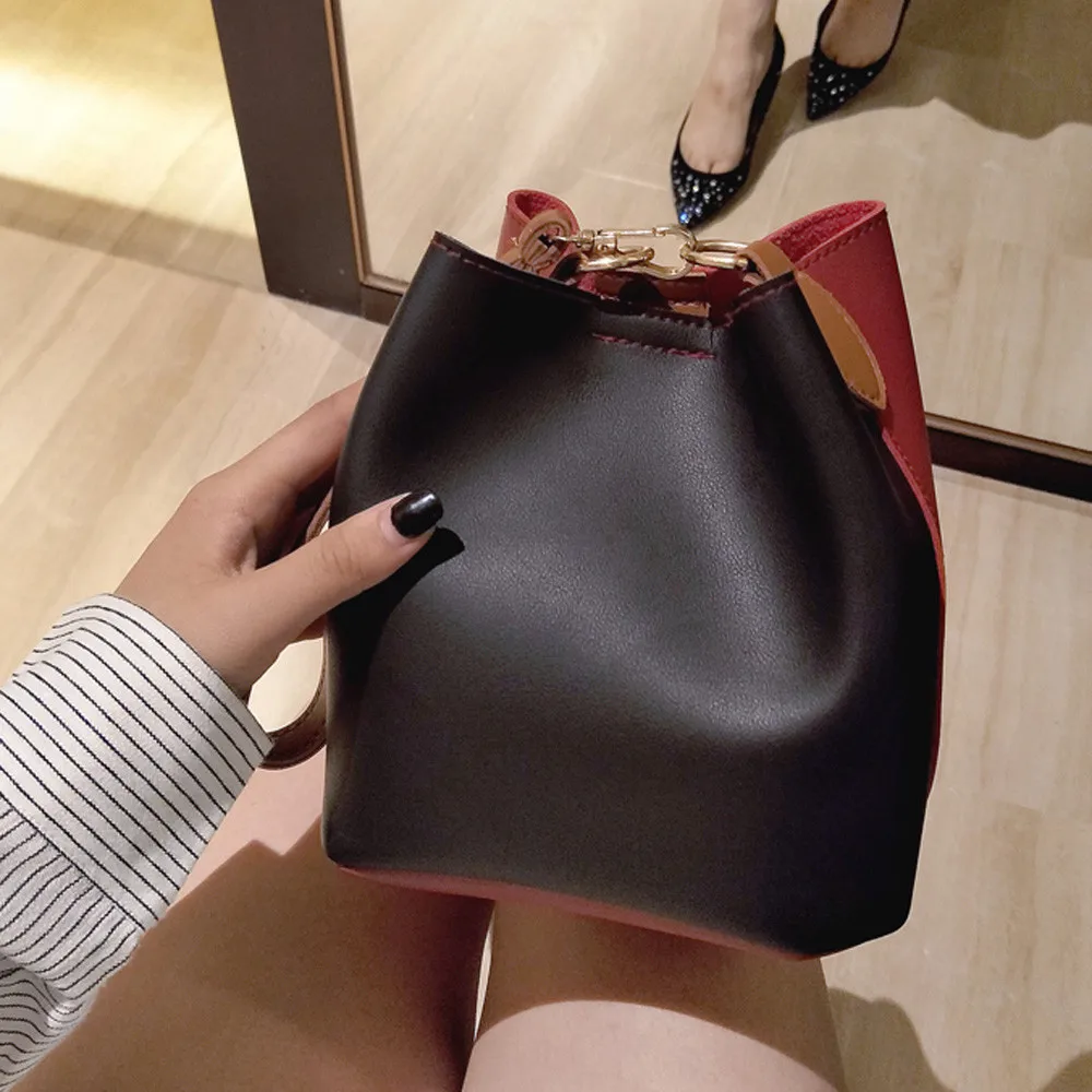 Модная женская сумка мешок шить диагональ сумка через плечо Crossbody Кожа Широкий Сумочка челнока Y503