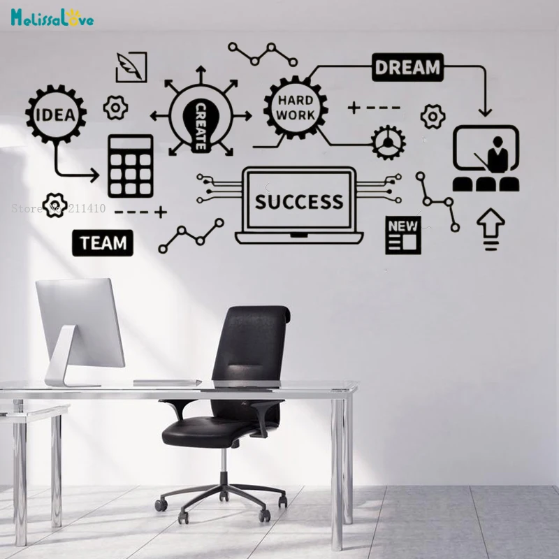 

Every Part of the Working Gear is Inseparable Wall Sticker Inspirational Office Decals Vinyl Decor Studio Removable Mural YT1220