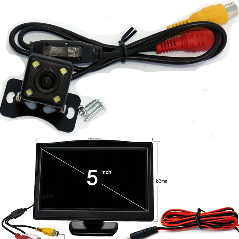 

High Resolution 4.3" 5" Color TFT LCD Folding Car Parking Assistance Monitors DC 12V Foldable Car Monitor With Rear View Camera