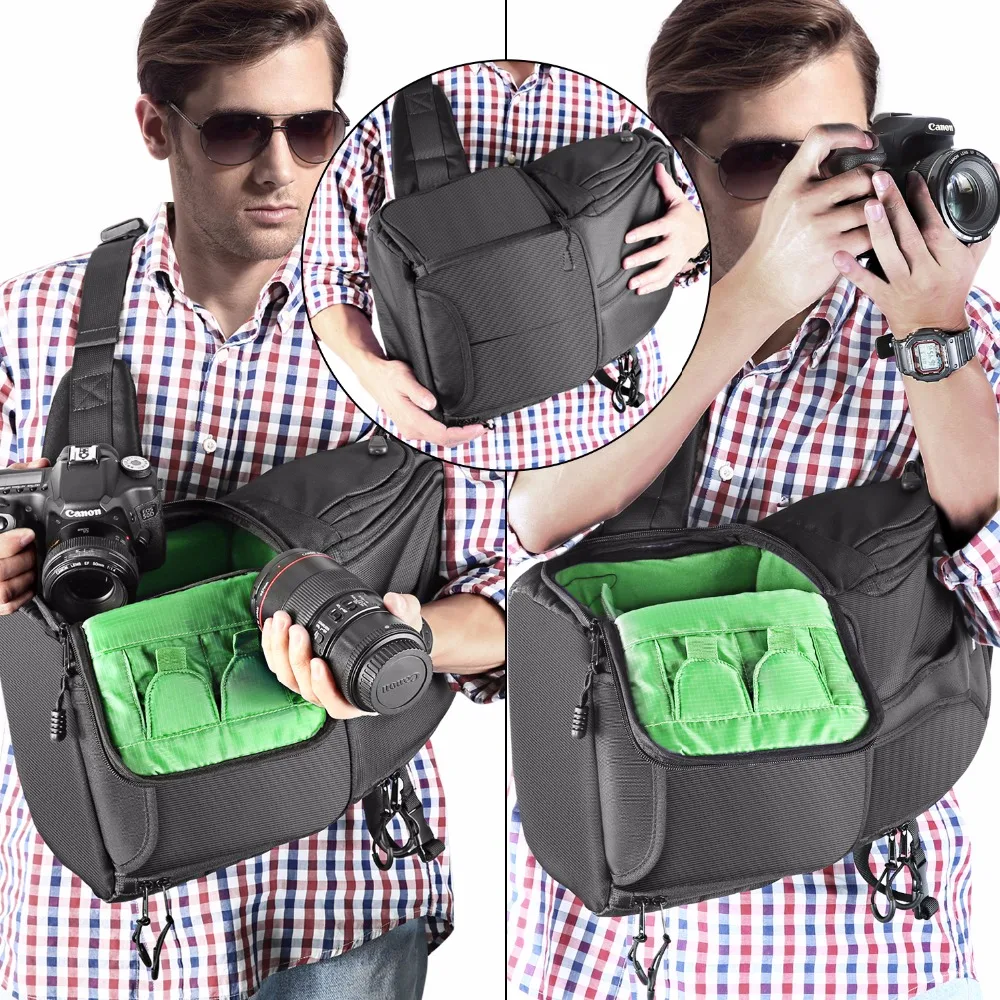 Neewer Камера Слинг Рюкзак Чехол сумка 9,8x7,9x16,9 дюймов/25x20x43 см прочный для Canon Nikon Pentax Fujifilm Panasonic