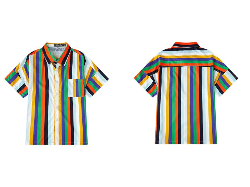 Vertical Striped Beach Shirts 1