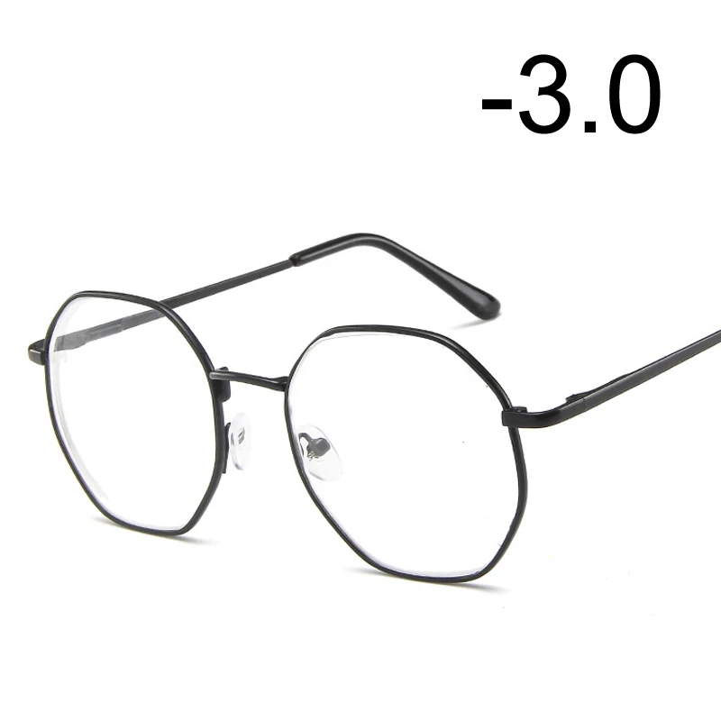 [EL Malus] очки для близорукости для женщин и мужчин, металлическая квадратная оправа для студентов, короткий прицел, золотой, черный, серебряный-1-1,5-2-2,5-3-3,5-4 - Цвет оправы: Black 300