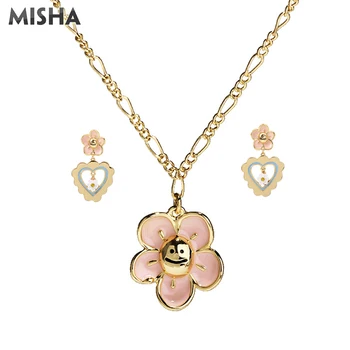 

MISHA Trendy Jewelry Sets For Women Necklace And Earrings Handmade Enamel Glaze Necklace Chic Earrings For Wedding Gift L1001