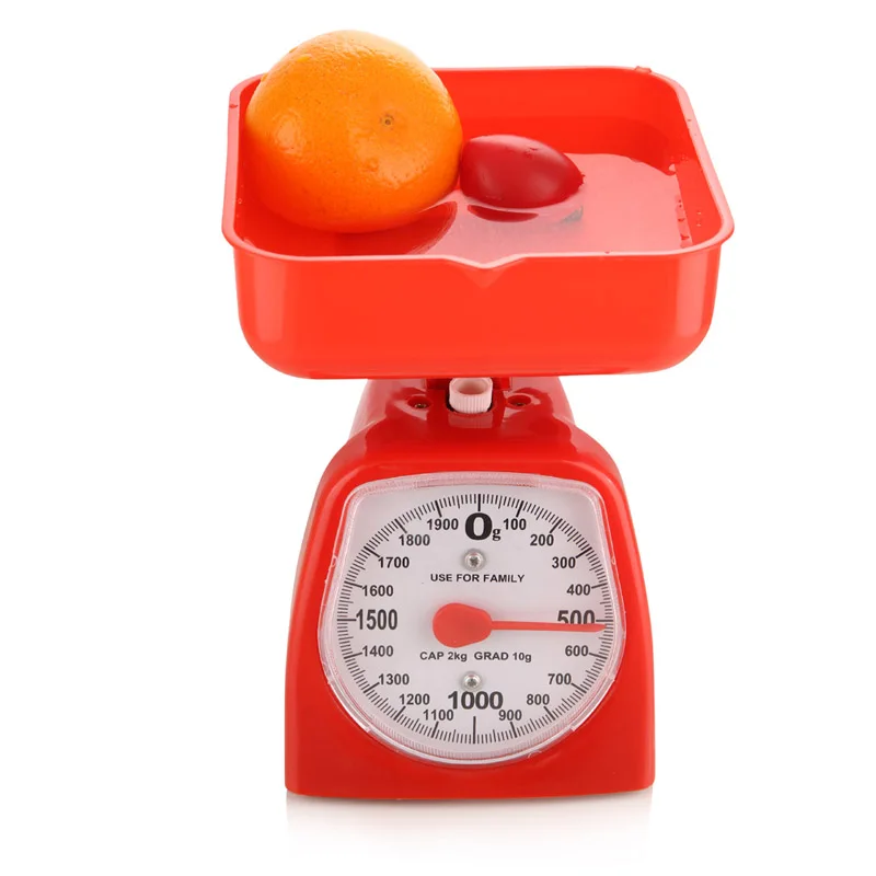 2kg/10g Plastic kitchen Spring Scale With Weight Measuring Bowl Kitchen