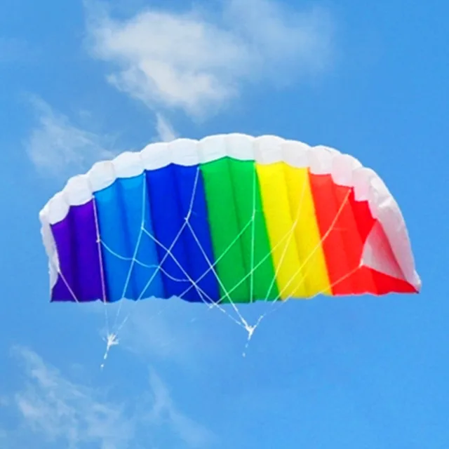 free shipping large rainbow dual line Stunt Power kite boarding kite line parafoil kitesurf windsock inflatable kites factory 2