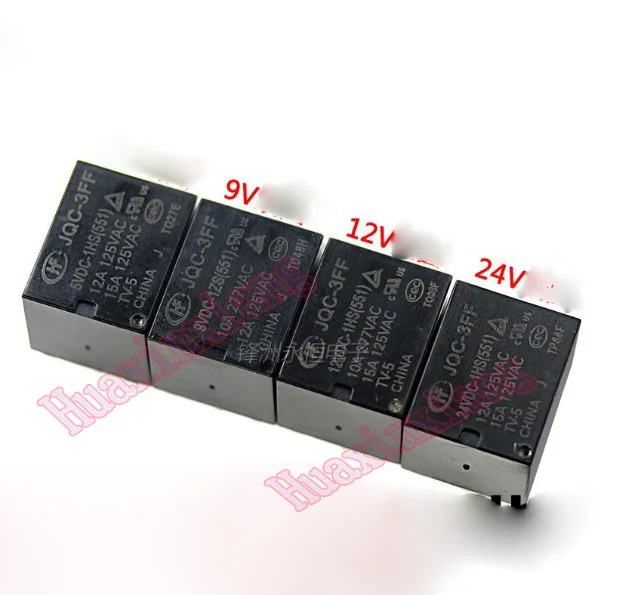 

20PCS/Lot JQC-3FF 10A 4Pin 5V 9V 12V 24V Power Relay JQC-3FF-5VDC-1HS JQC-3FF-9VDC-1HS JQC-3FF-12VDC-1HS JQC-3FF-24VDC-1HS
