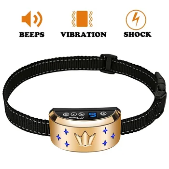 

Dog Anti Bark Collar Dog Training Collar Control Train Waterproof Rechargeable Vibration Electric Shock Sound Automatic Collar