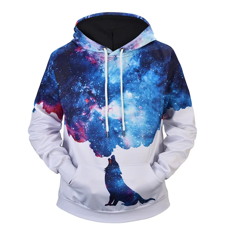 

Galaxy Wolf 3d Printed Mens Hoodies Sweatshirts Men Long Sleeved Hooded Pullovers Tracksuits Hip Hop Streetwear Sudadera Hombre