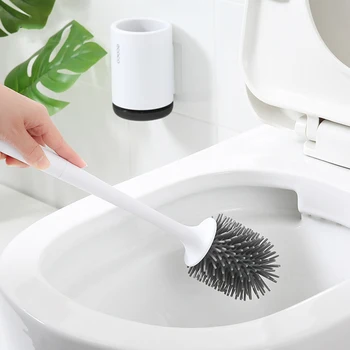 

2019 New Lint Rollers Brushes Silicone Toilet Cleaning Replacement Toilet Brush Portable Toilet Bowl Cleaner Cherry Hand Brush