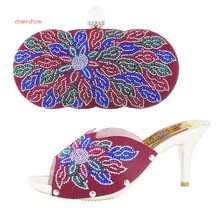 2016 New Arrival Europe Style Fashion Women Shoes And Bag Set Summer Pumps Shoes And Bag