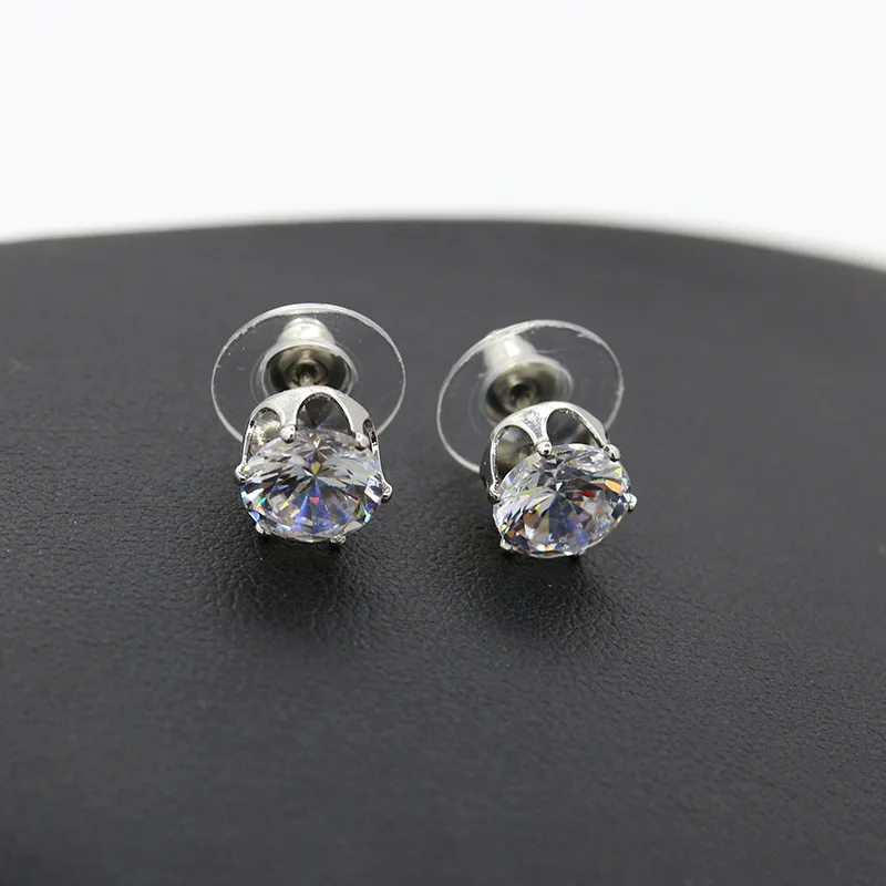 Женские серьги гвоздики с фианитом 2 карата|earring lot|jewelry earring makingjewelry screwdriver |