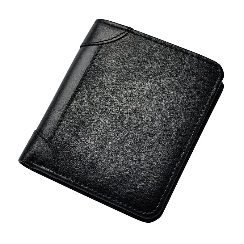 Качественный мужской коричневый кошелек из натуральной кожи, Простой деловой чехол для кредитных карт, мини-кошелек 5022c