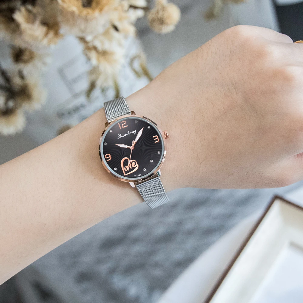 Часы для женщин Роскошные серебряные популярный горный хрусталь циферблат металлический дамский браслет кварцевые часы женские наручные часы Новинка
