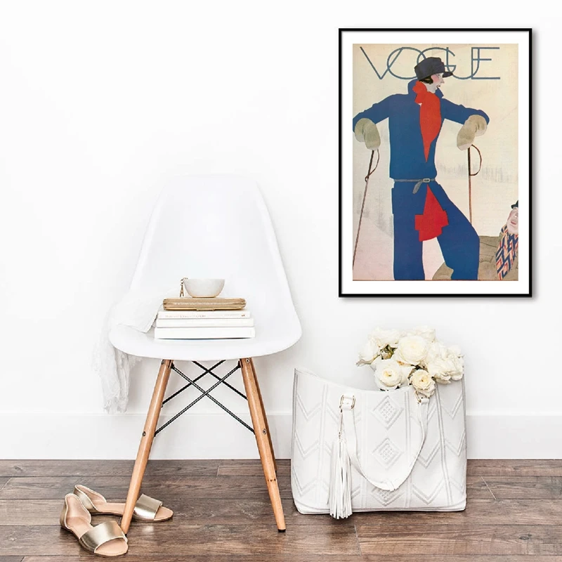 Fashion Ski Print Girls Room Decor