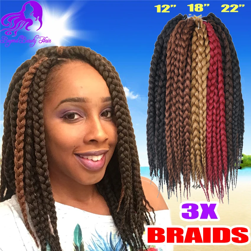 Box Braids Hair Crochet 12 18 Crochet Hair Extensions Syn...