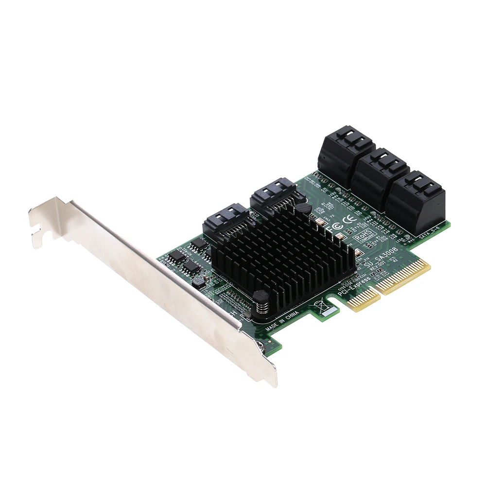 

PCI-E SATA III 8 Ports PCI to SATA Controller Card Adapter Card SATA Expansion Card with Low Profile Bracket