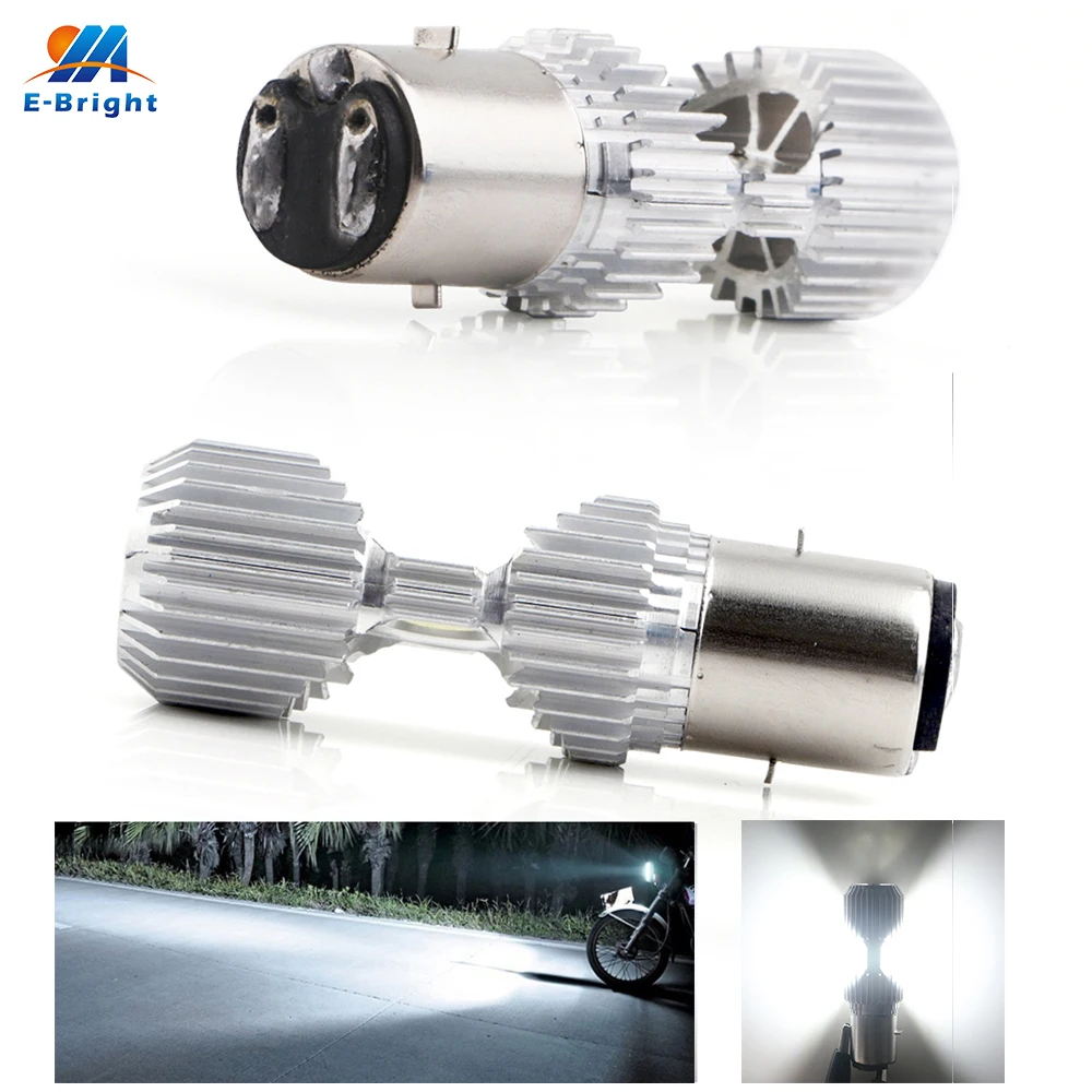 

2PCS 9-80V BA20D H6 With High low beam Led Motorcycle Headlights Electric Cars Driving Light Fog Lamp White CSC Chip Bulbs 6000K