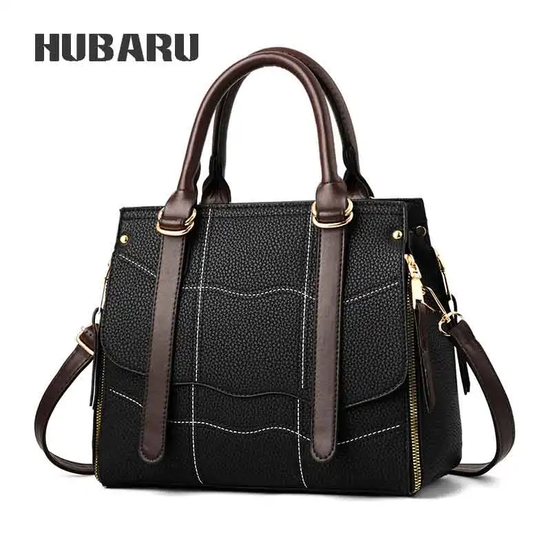 

HUBARU Fashion Women High Quality PU Leather Small Satchel Messenger Panelled Female Handbag Trendy Tote Shoulder Bag Crossbody