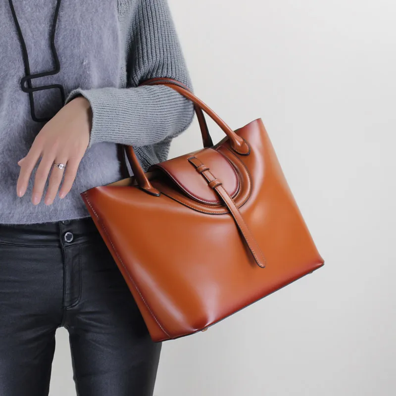 2017 Genuine font b Leather b font Women font b Handbag b font Cowhide Casual Totes
