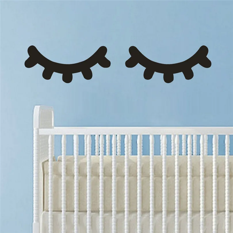 Home Decoration Removable Colorful 2PCS Eyelash Home Decor Wall Sticker Decal Bedroom Vinyl Art Mural   (5)
