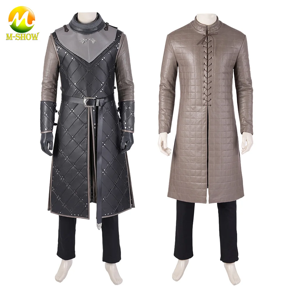 

Jon Snow Cosplay Costume Game of Thrones Season 8 Jon Snow Cosplay Suit PU leather Vest Halloween Costumes for Men Custom Made