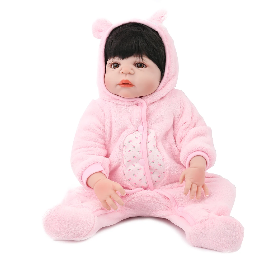 

Full Vinyl body reborn baby doll silicone girls gift toys 22 inch newborn doll playmate bebe reborn 55 cm doll pink princess