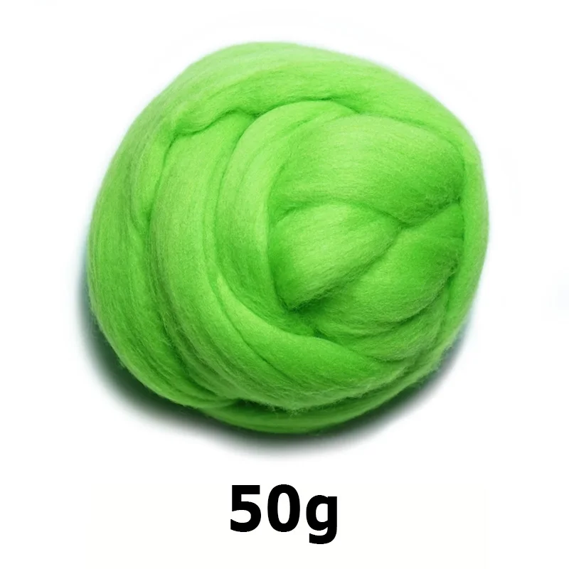Шерстяной войлок ручной работы для валяния 50 г Pomona зеленый идеальный в игольном войлоке 07 - Цвет: 50g
