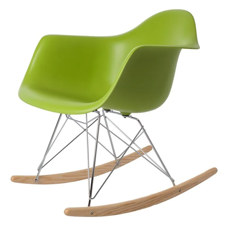 Современные Дизайн модные Пластик и твердой древесины кресло-качалка с подлокотнике. Гостиная Пластик отдохнуть кресло/популярный рокер - Цвет: Green 16