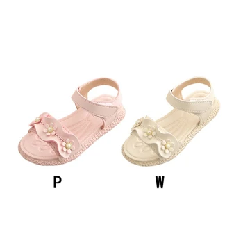 

Summer baby girl cute cool and beautiful different models leather Anti-Slip Floral Design Toddler Soft Soled sandals