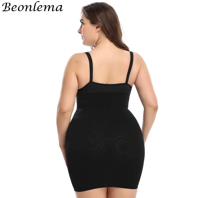 Beonlema Petticoat Woman Sexy Bodysuit Bodyshapers Full Slip Dress Backless Minidress Clothes For Women Underskirt Plus Size 5XL