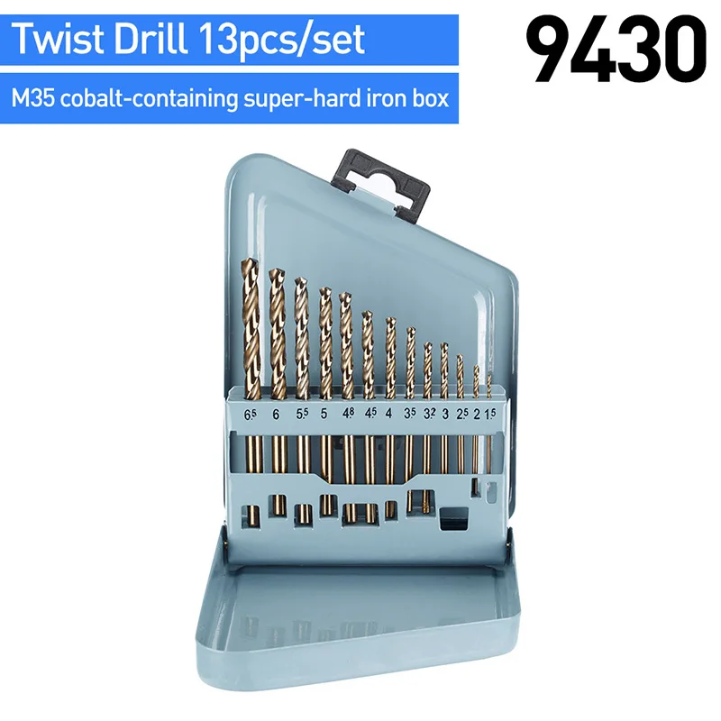 HUHAO Stainless steel turning head high speed steel twist drill bit metal alloy hand drill bit set multi- function set - Цвет: 9430