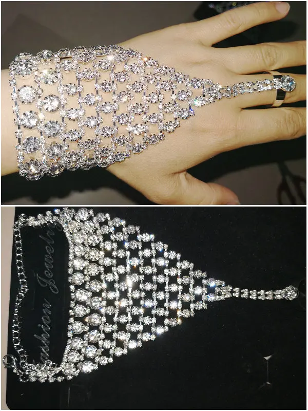 Блестящая повязка на руку со стразами, танцевальные украшения, украшение для рук невесты, браслет 1 заказ = 1 шт - Цвет: Черный