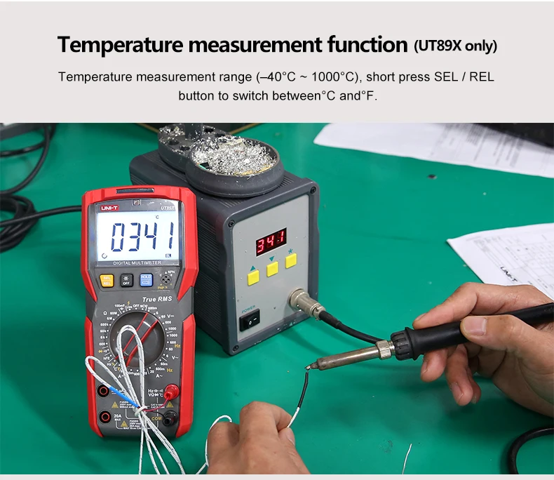 UNI-T UT89XD UT89X True RMS мультиметр Цифровой Профессиональный электрический тестер NCV диод температура Триод измеритель емкости