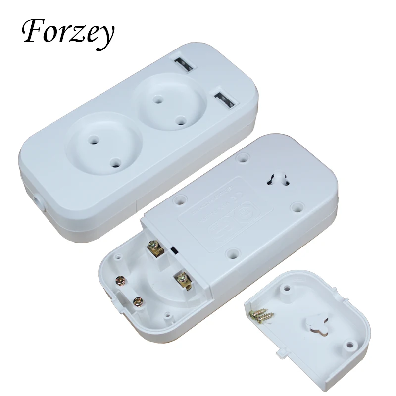 Power Strip 2 EU Plug 1200W 250V,5V 2A Wall Multiple Socket Portable 2 USB Port for Mobile Phones for Smartphones Tablets