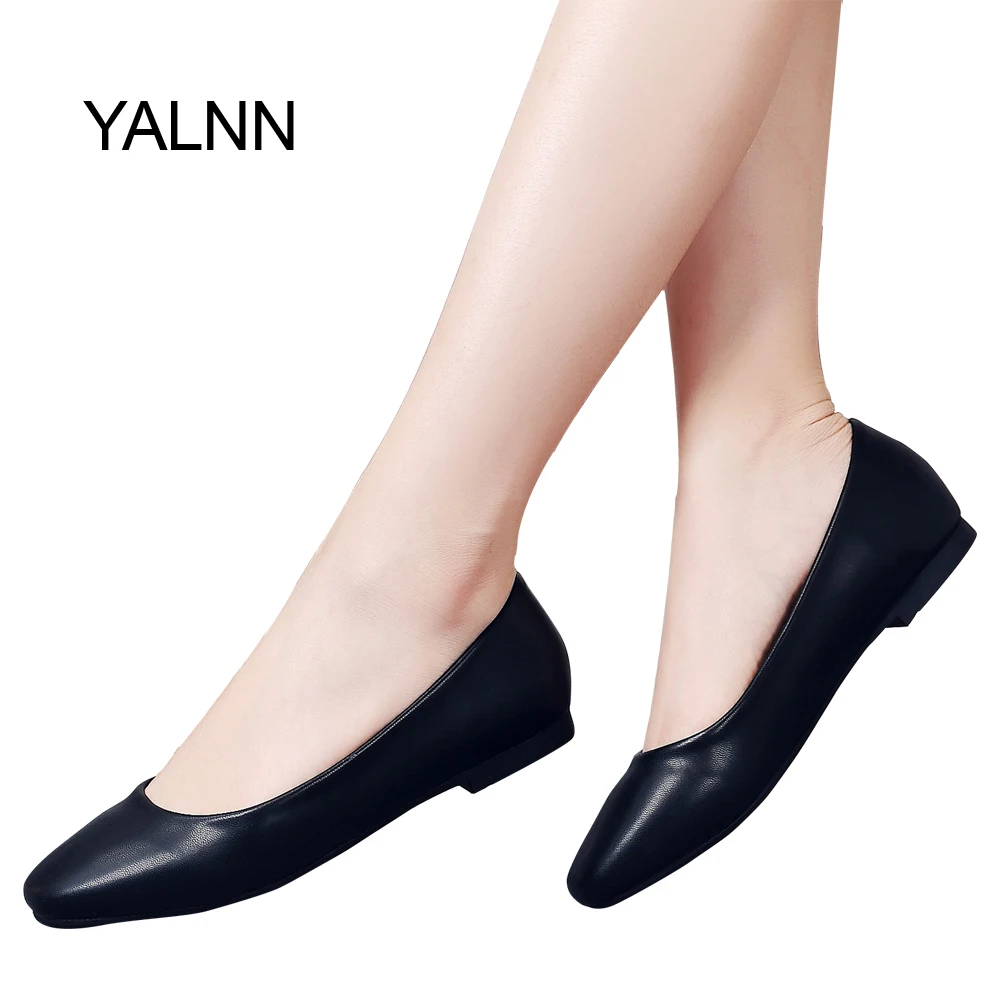 YALNN/Женская обувь на плоской подошве устойчивая к скольжению дышащая кожа