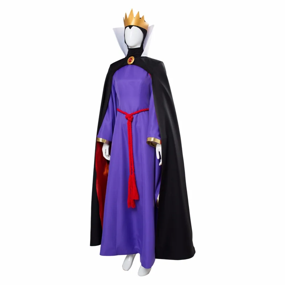 1937 Movie The Snow White Evil Queen Cosplay Costume with Crown Evil Queen Costume Dress Halloween Carnival Costume Custom Made