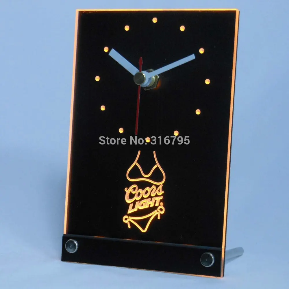Tnc0110 Coors Lite бикини пива 3D Светодиодный Настольные часы